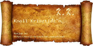 Knoll Krisztián névjegykártya