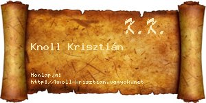 Knoll Krisztián névjegykártya